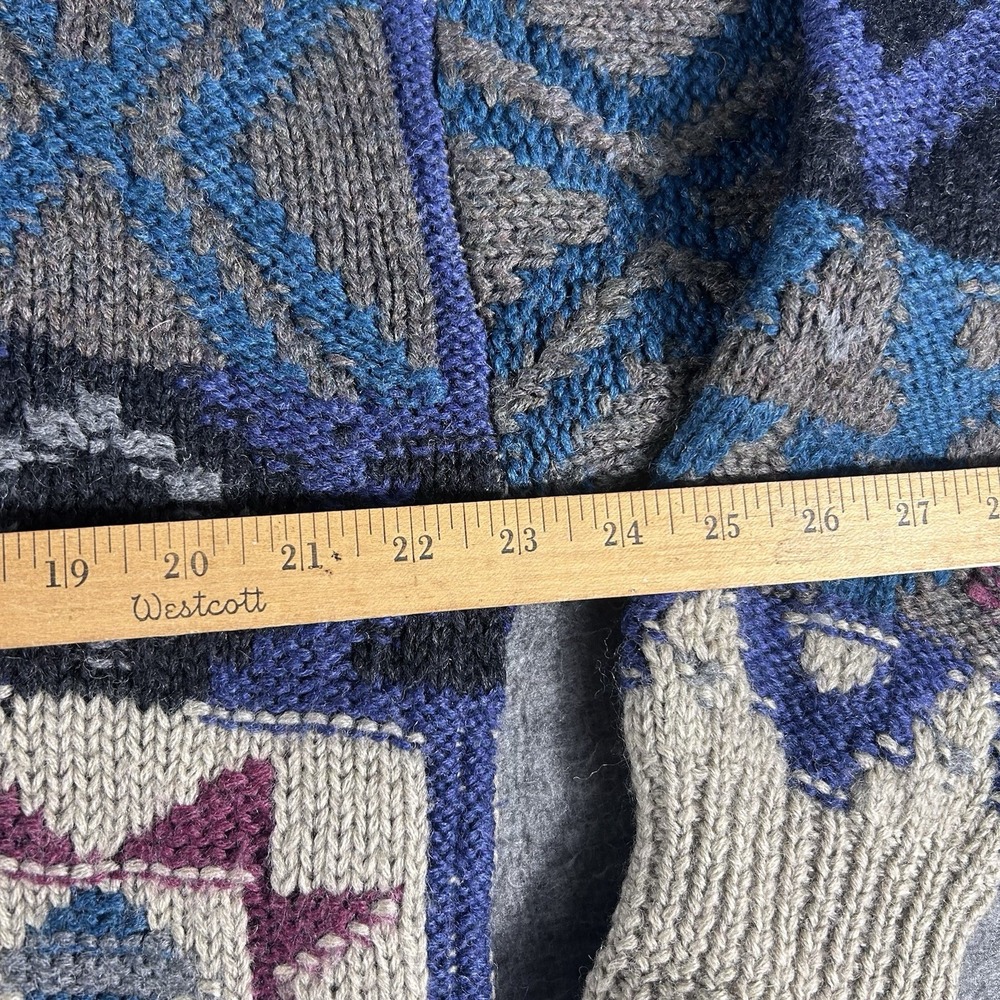 Vintage Boston Traders Sweater Men's Large 80s Geometric Fair Isle Grandpacore - Picture 3 of 6